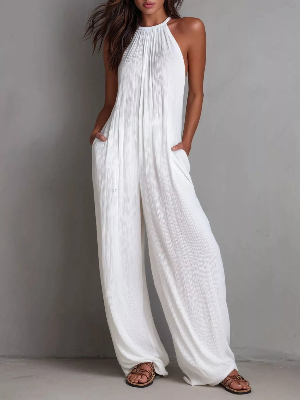 Sleeveless Wide-Leg Jumpsuit