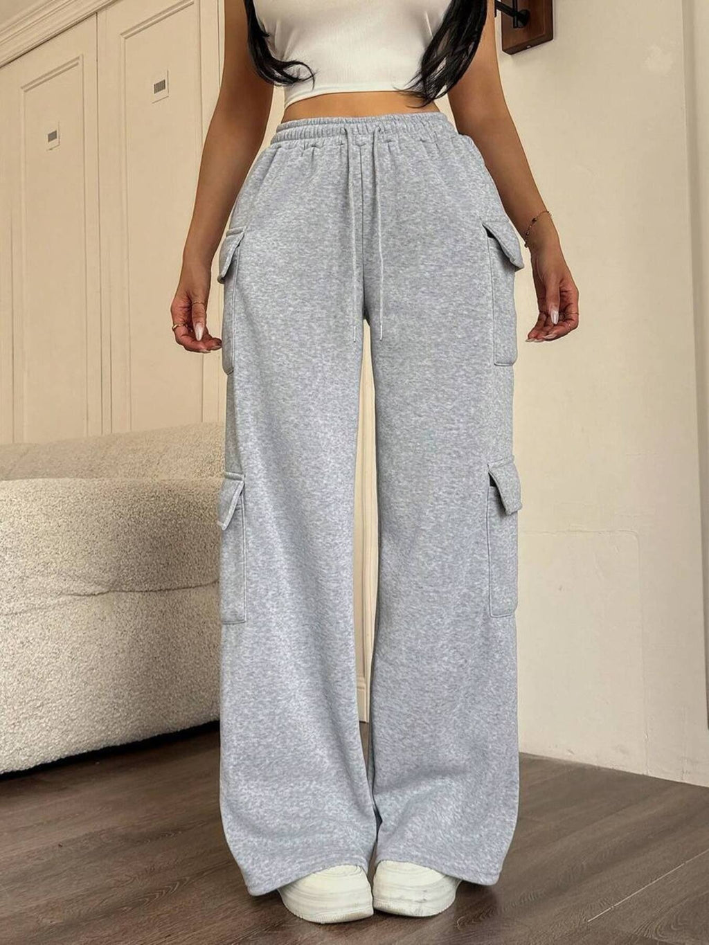 Casual Drawstring Loose Fit Pants