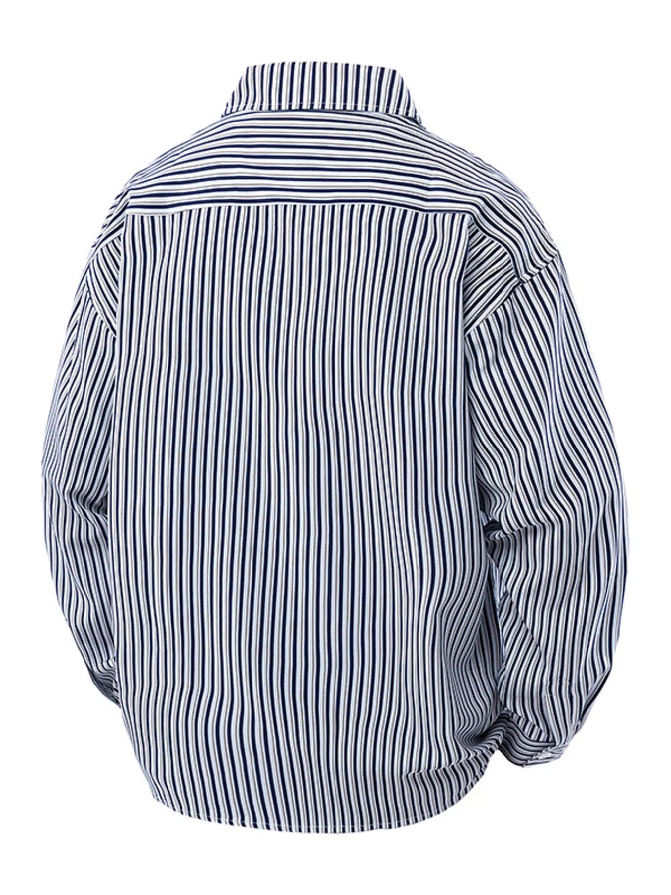Men's Plus Size Striped Casual Long Sleeve Shirt