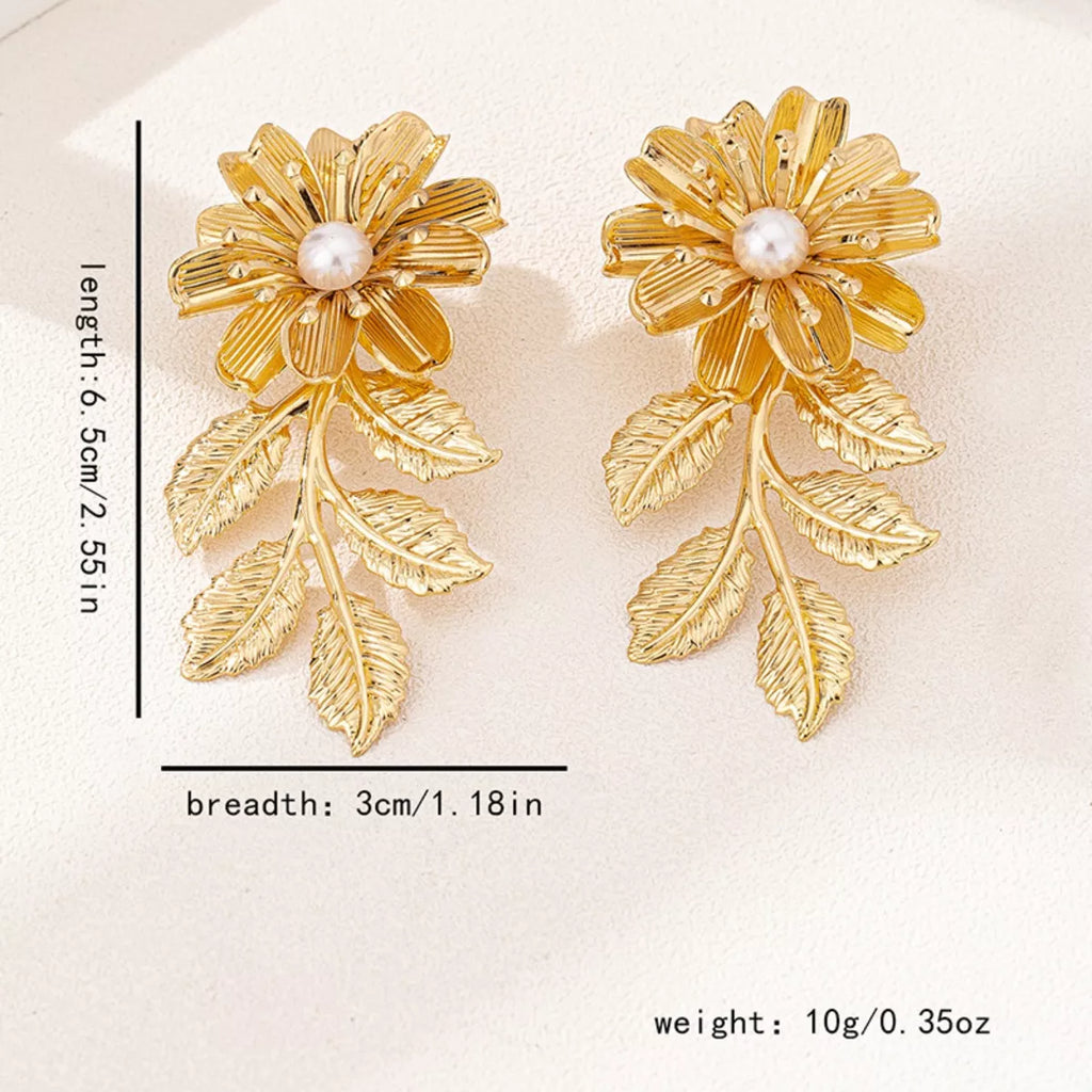 18K Gold-Plated Flower Earrings