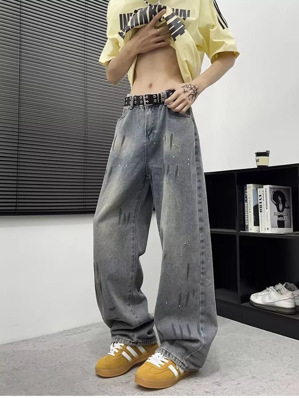 Men's Full Size Wide-Leg Jeans Plus Size