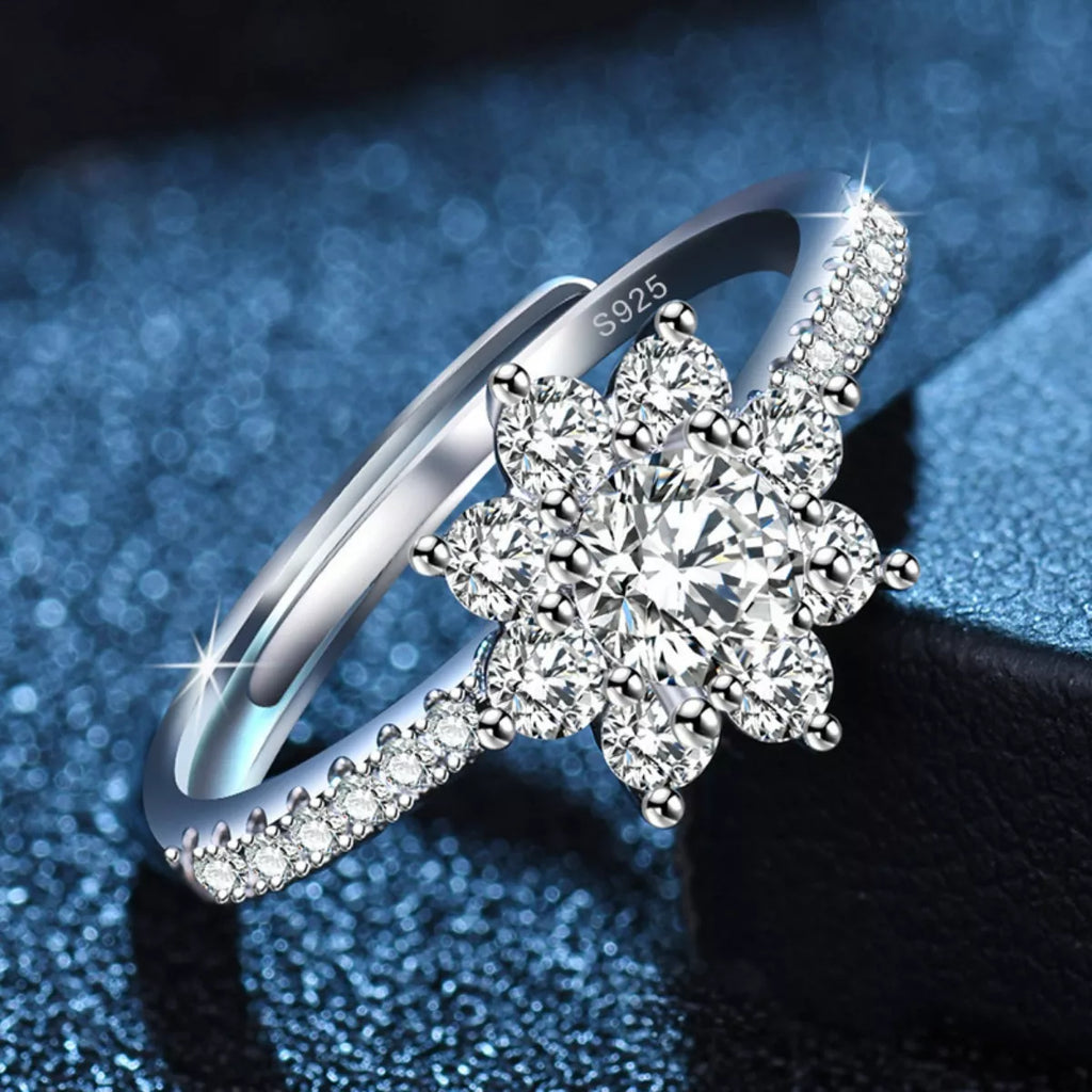 1 Carat Moissanite 925 Sterling Silver Ring