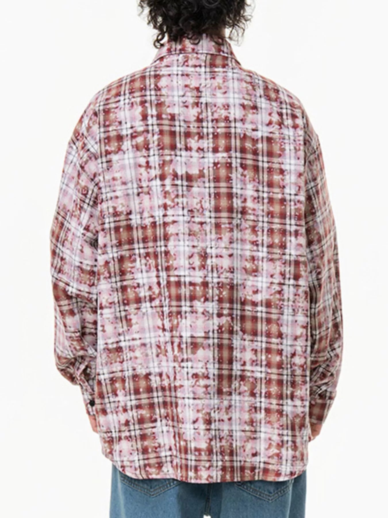 Men's Plus Size Plaid Button Up Long Sleeve Shirt