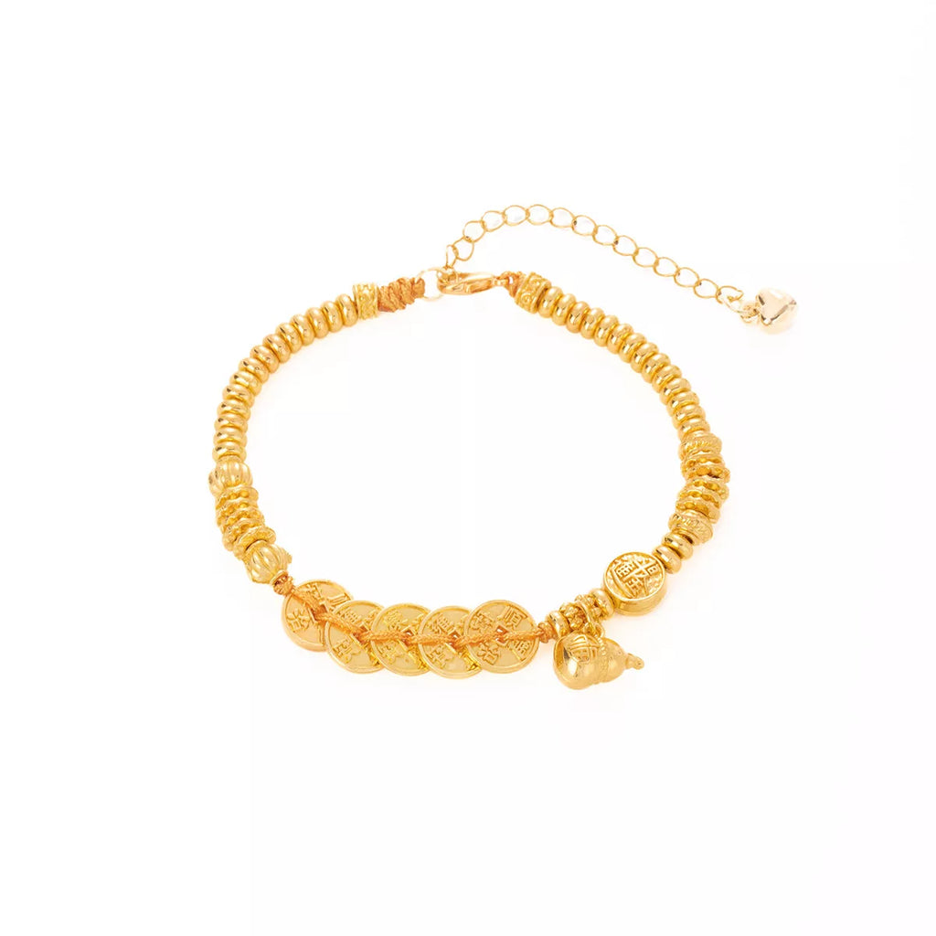 18K Gold-Plated Zinc Alloy Coin Bracelet