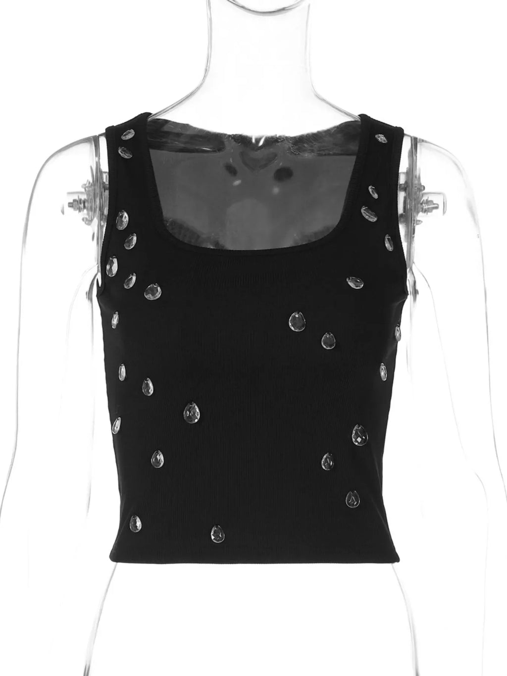 Bead Embellished Square Neck Tank