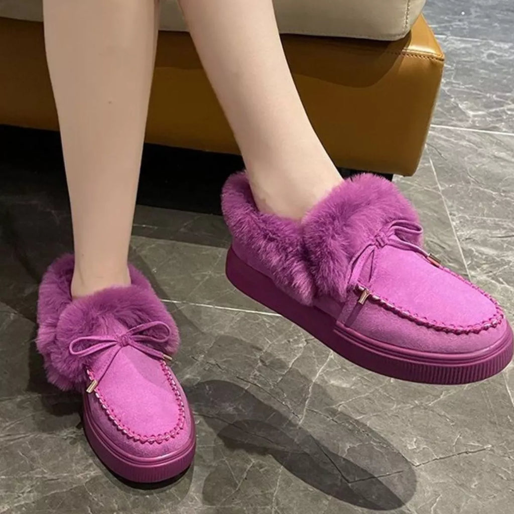 Fuzzy Round Toe Slip-Ons