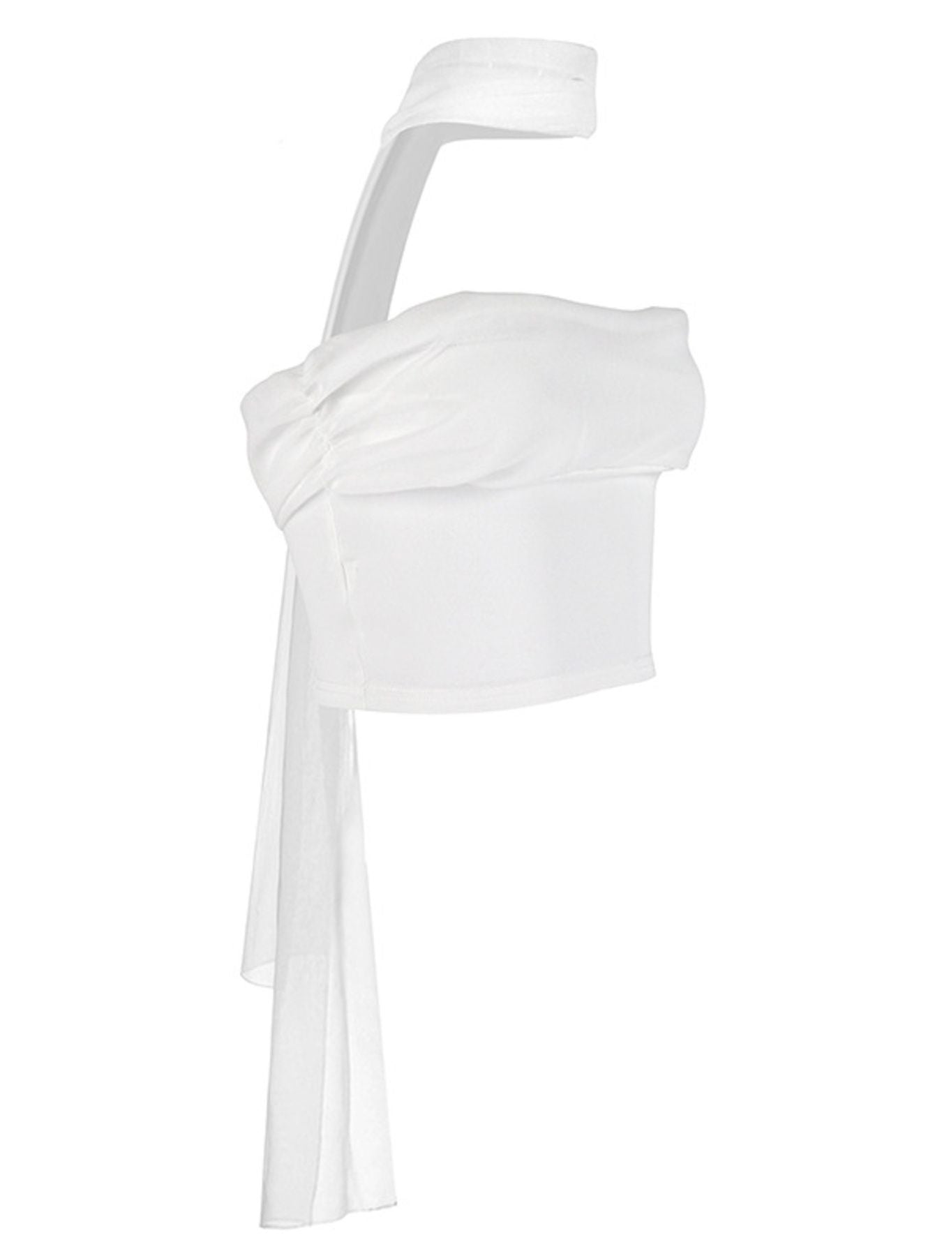 Ruched Tube Top with Scarf