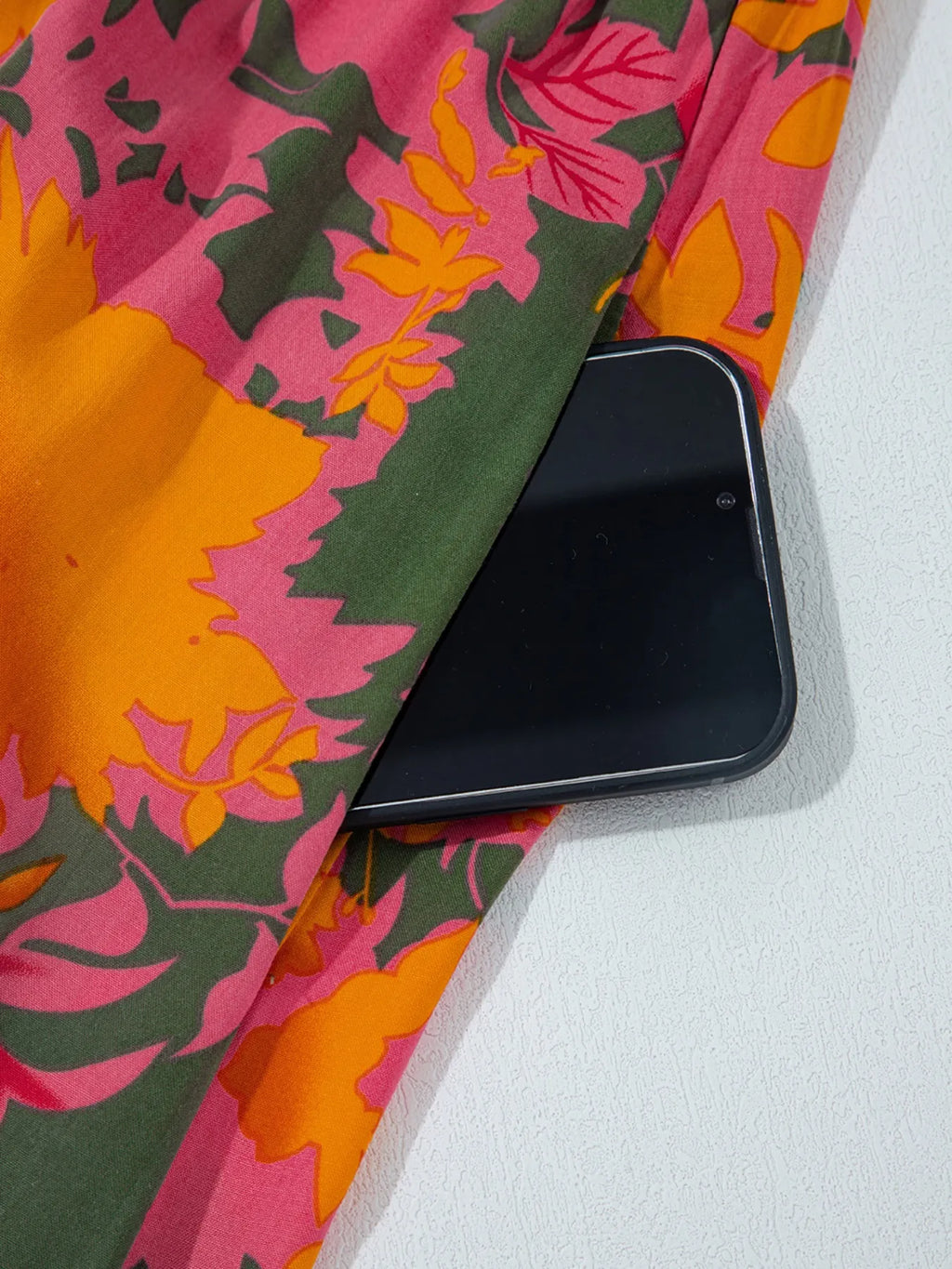 Smocked Floral Print Long Sleeve Maxi Dress