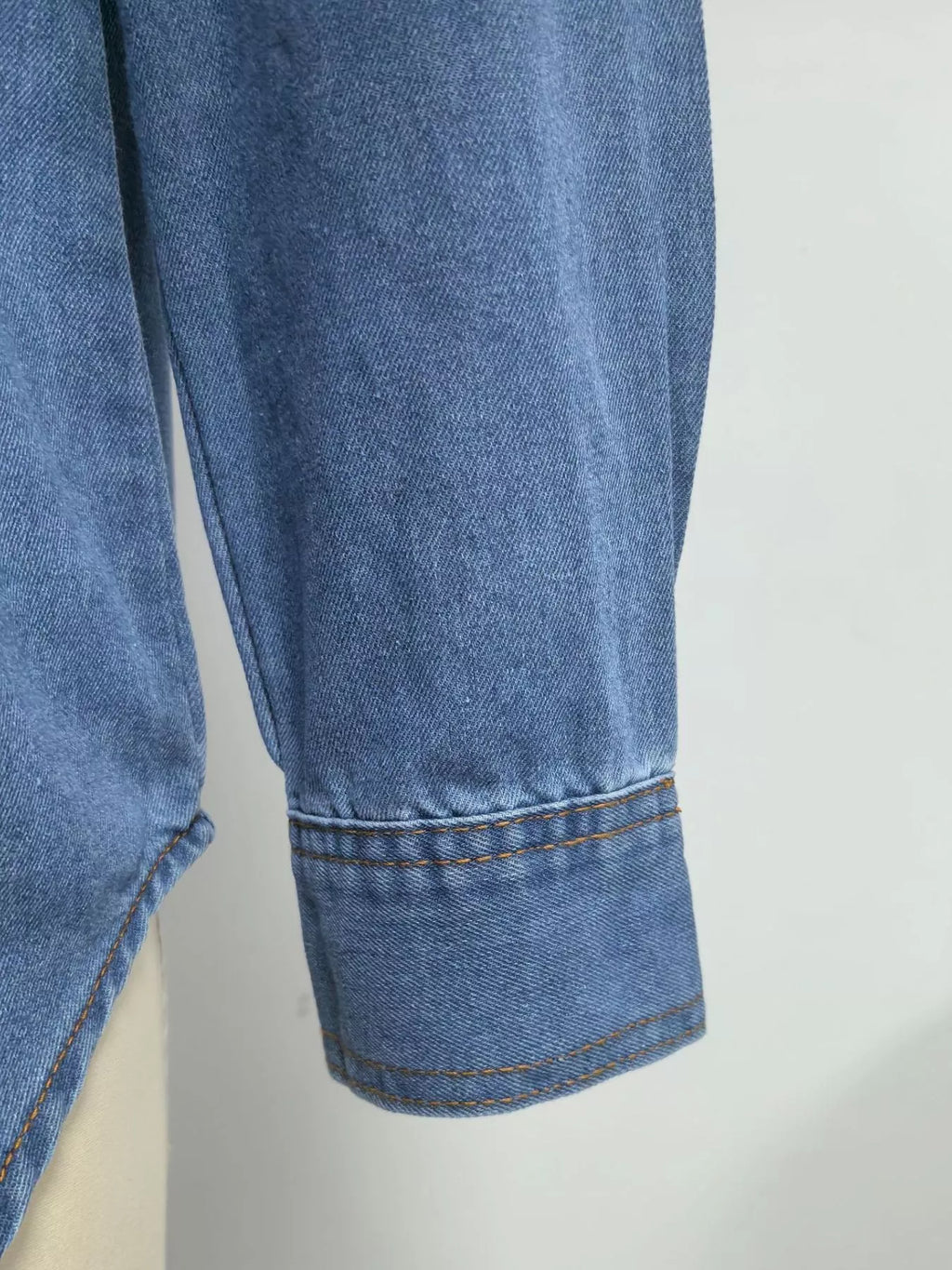 Horse Print Long Sleeve Denim Shirt