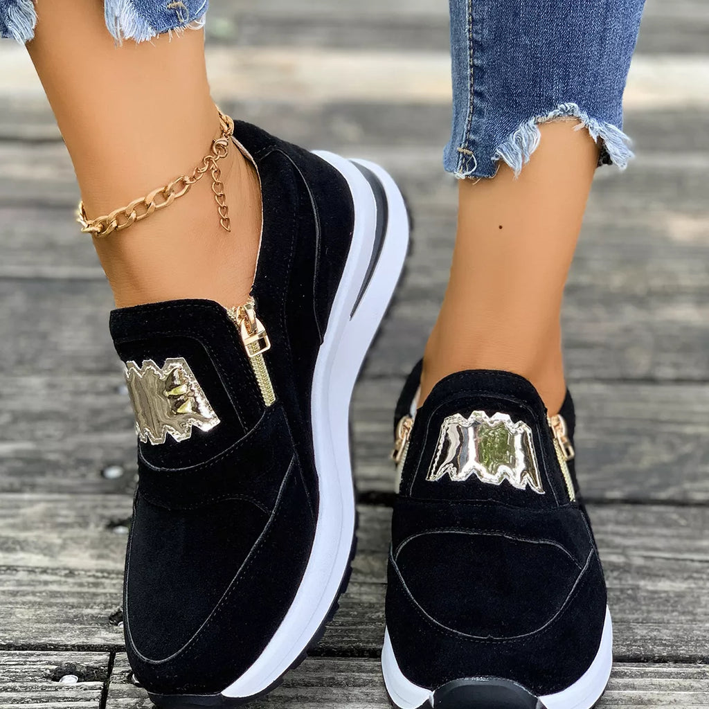 Round Toe Platform Slip-Ons