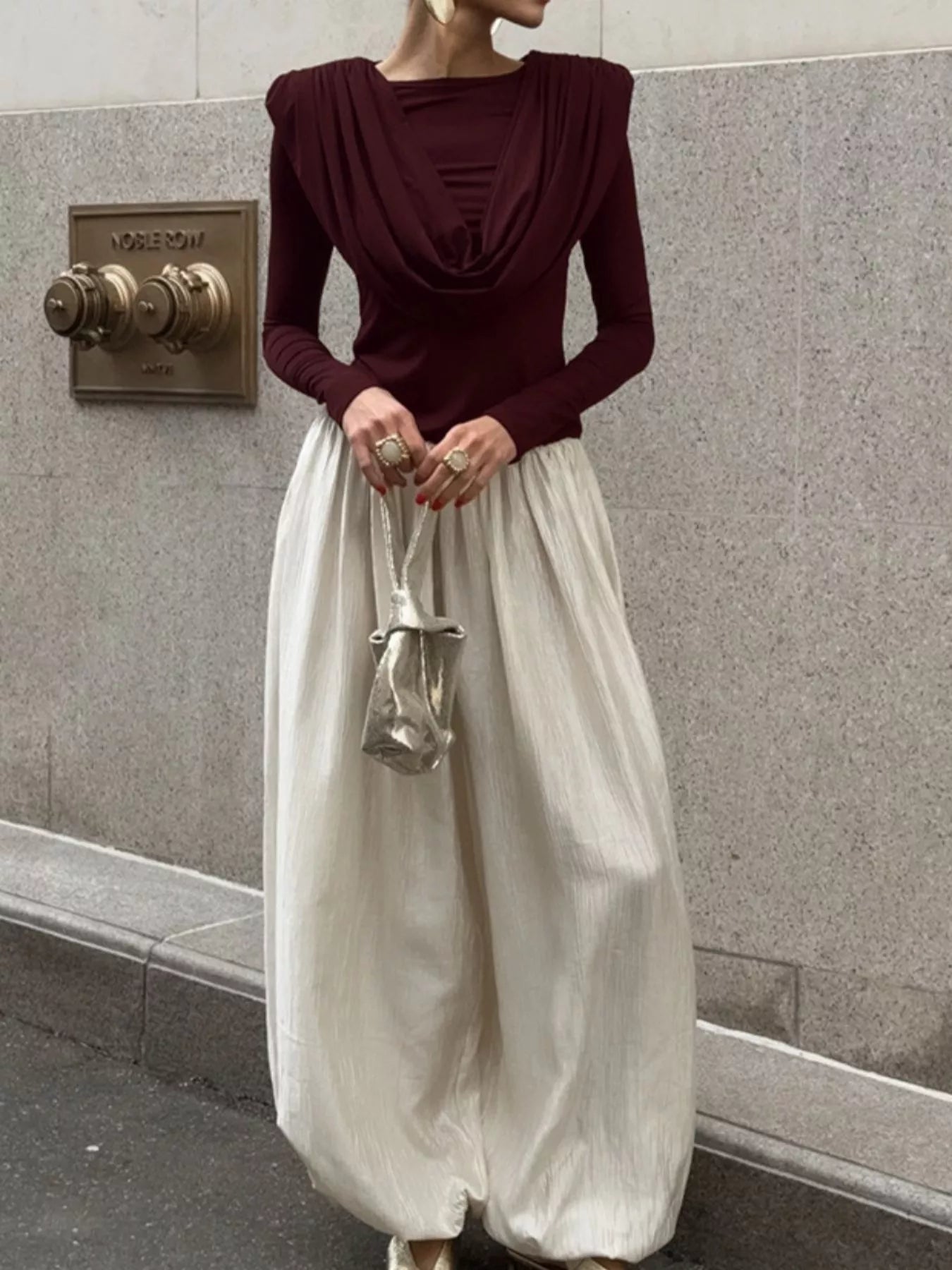 Ruched Long Sleeve T-Shirt