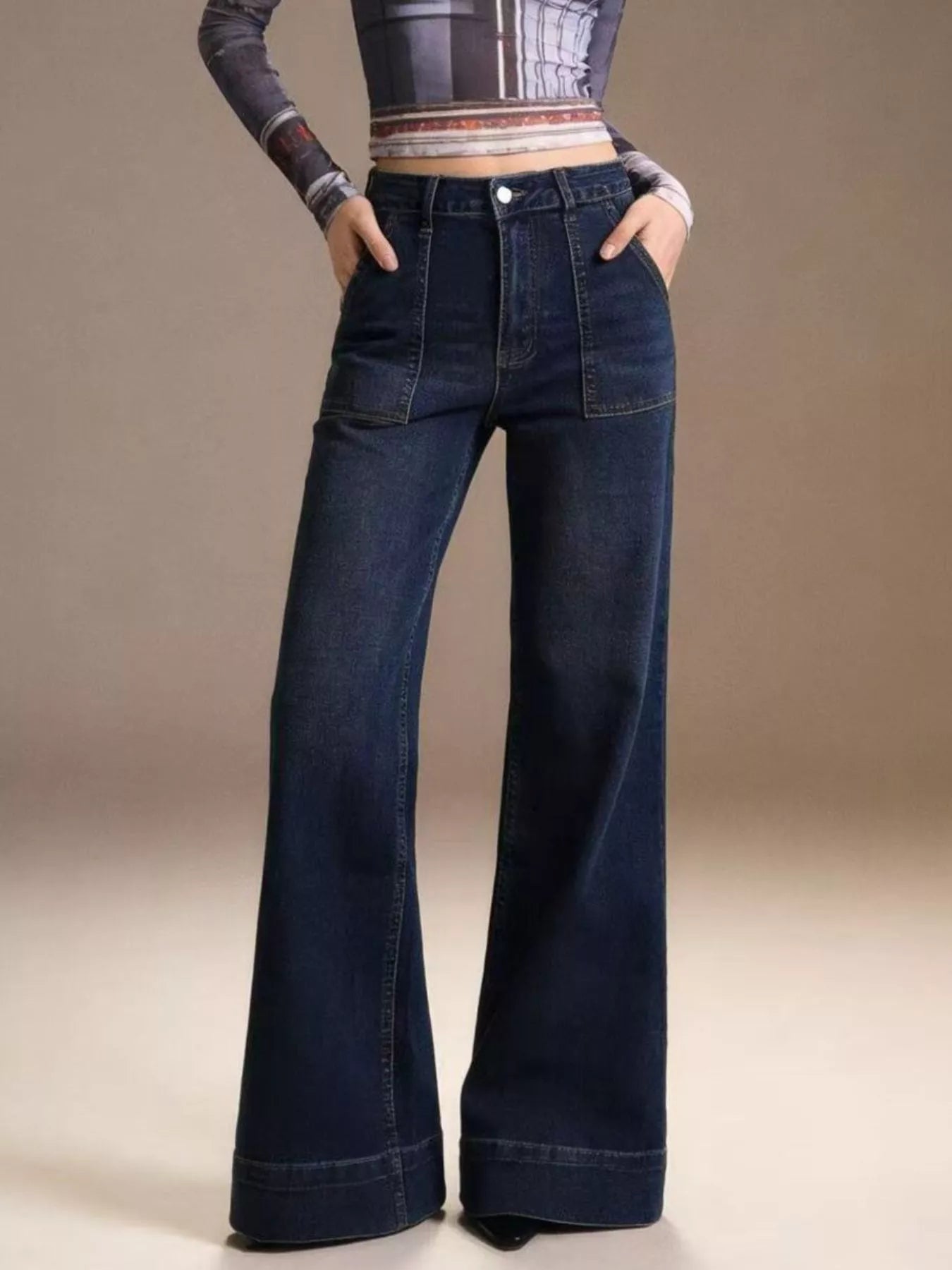High-Waisted Flare Leg Jeans