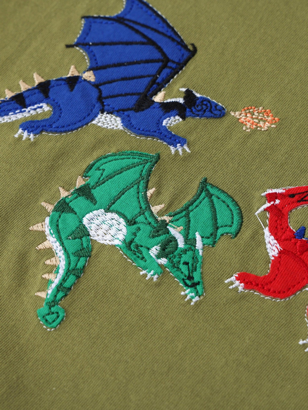 Children's Embroidered Dragon Short Sleeve T-Shirt