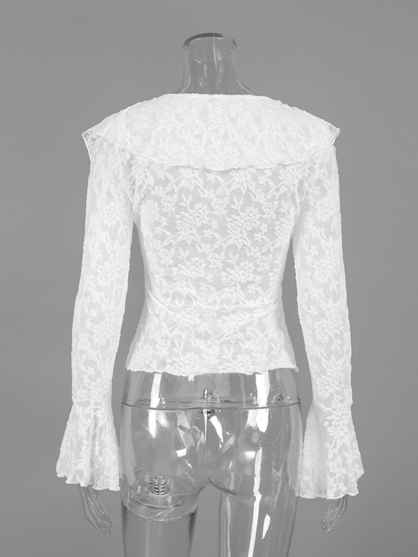 Ruffle Lace Long Sleeve Blouse