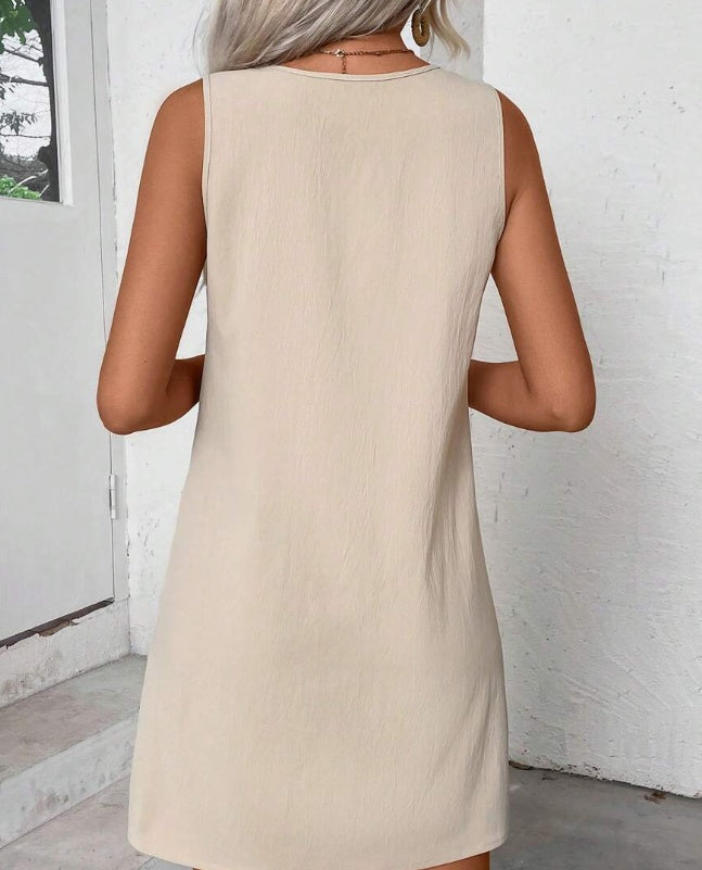 Women’s Solid‑Color Sleeveless A‑Line Dress