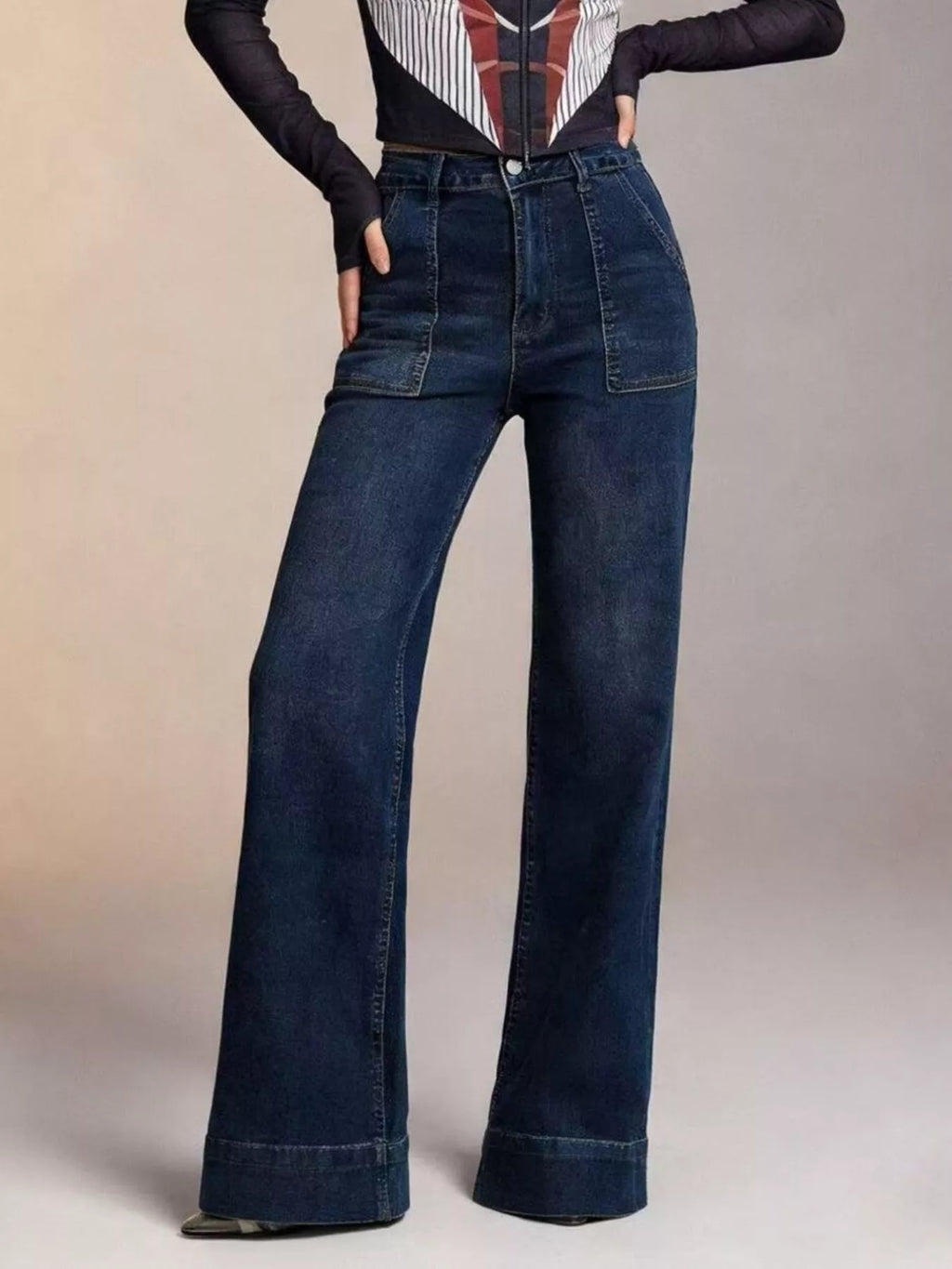 High-Waisted Flare Leg Jeans