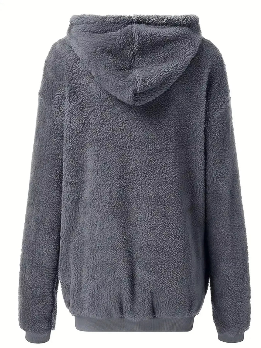 Fleece Zip-Up Drawstring Outerwear