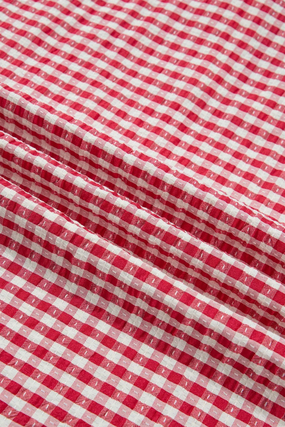 Gingham Half Sleeve Blouse