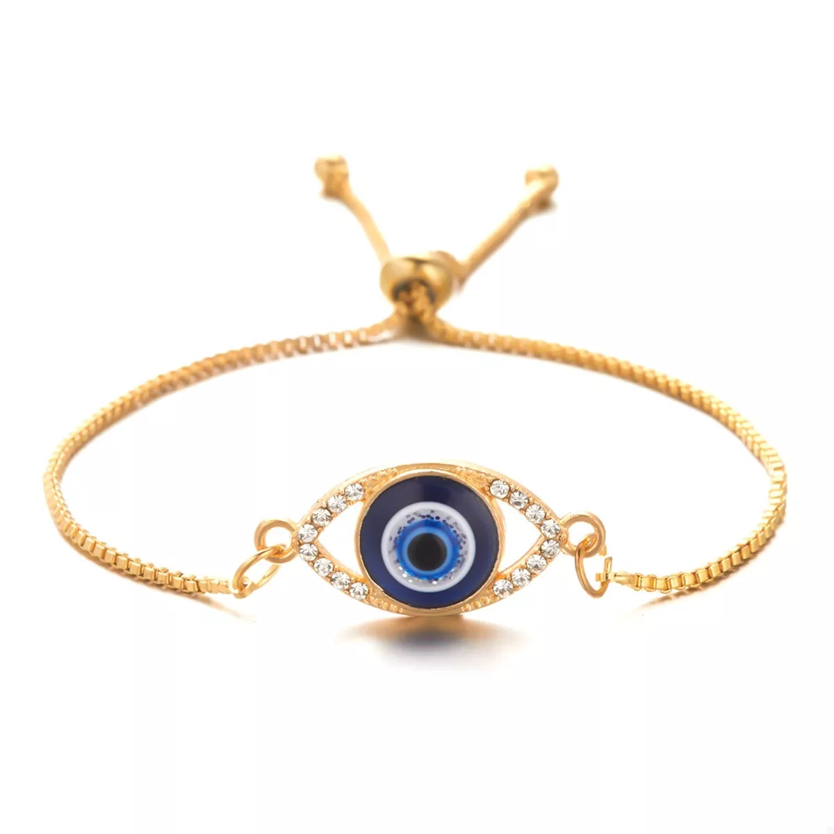 18K Gold-Plated Resin Evil Eye Adjustable Bracelet