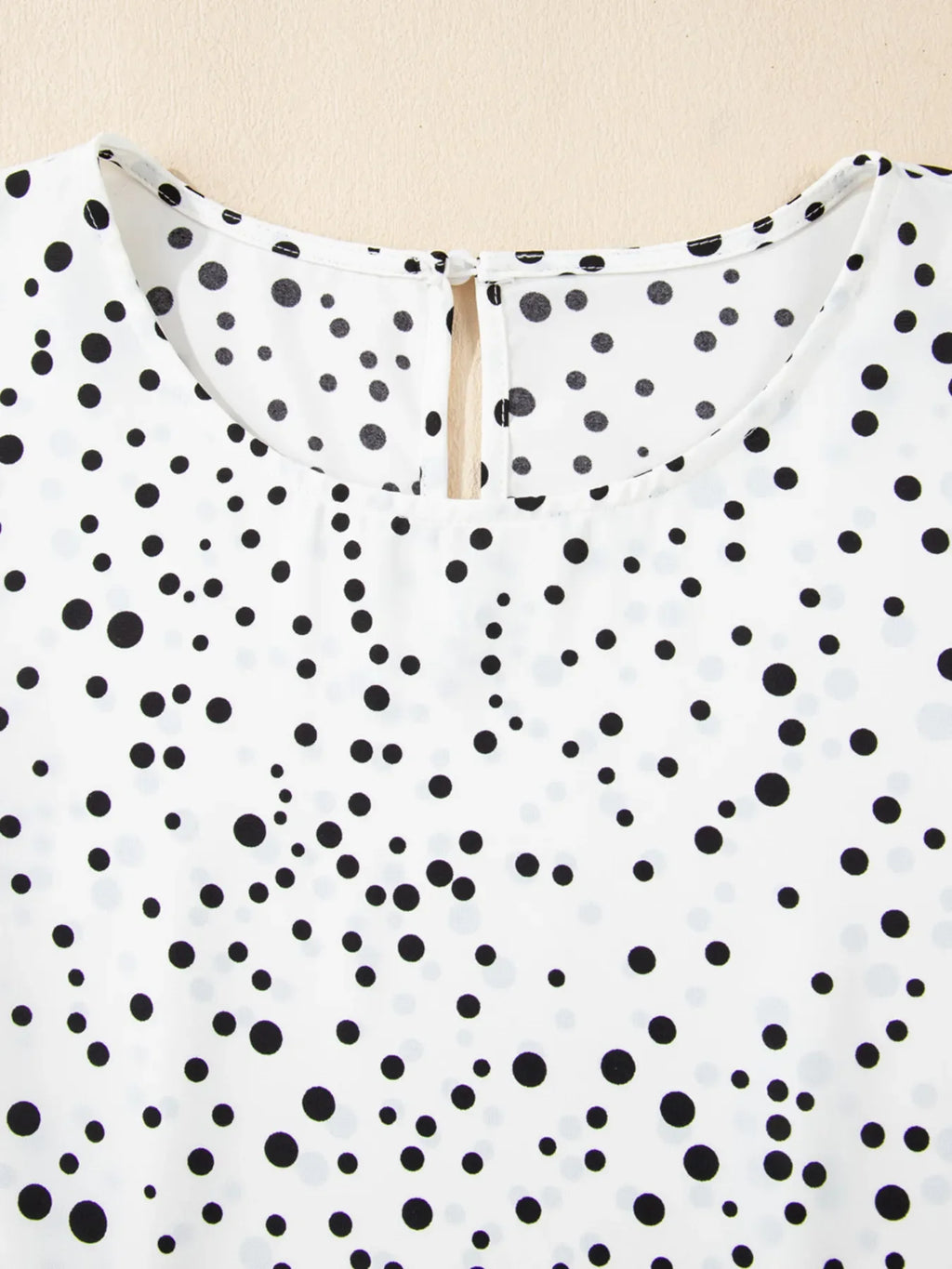 Polka Dot Layered Ruffled Short Sleeve Blouse