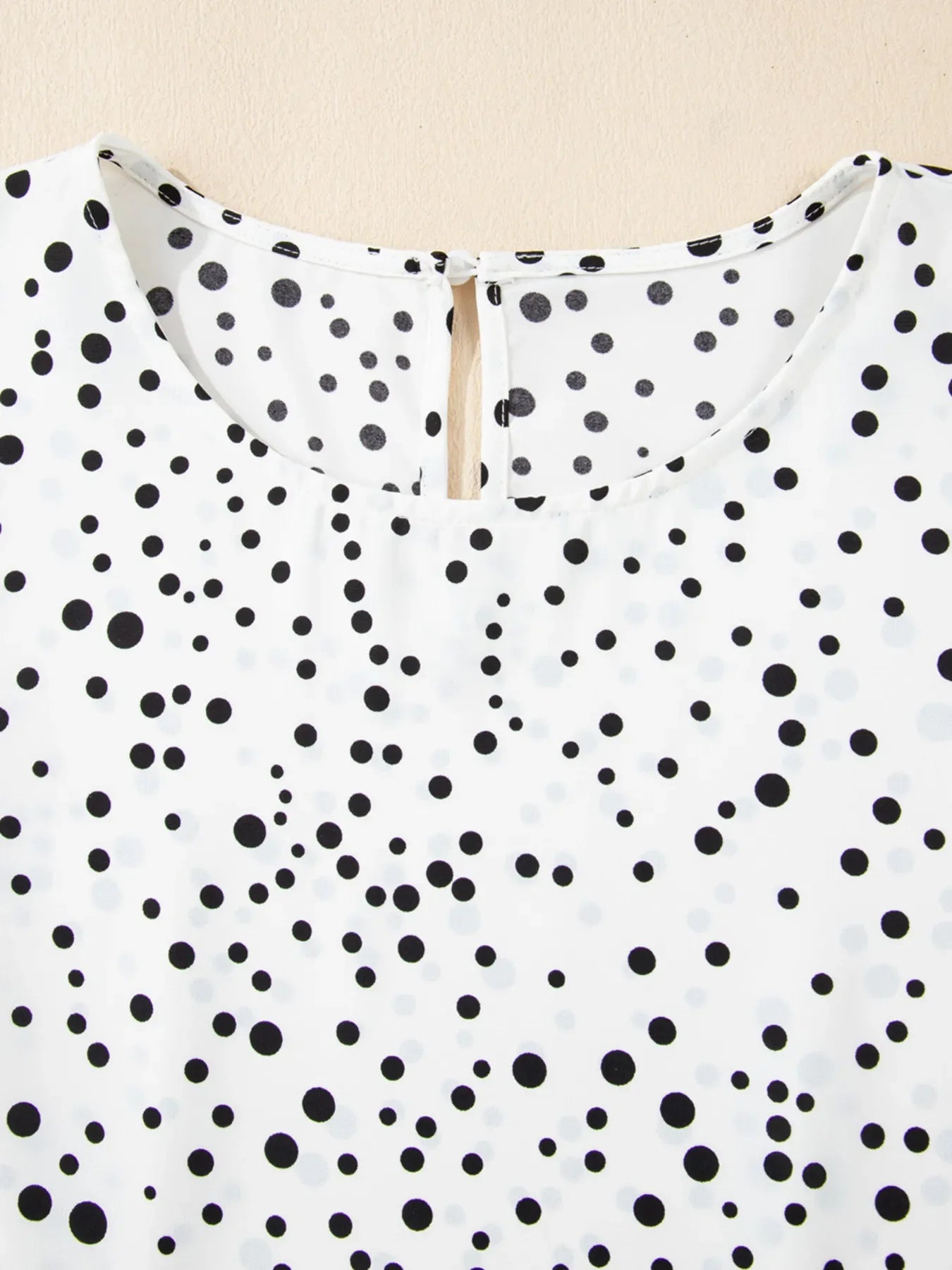 Polka Dot Layered Ruffled Short Sleeve Blouse
