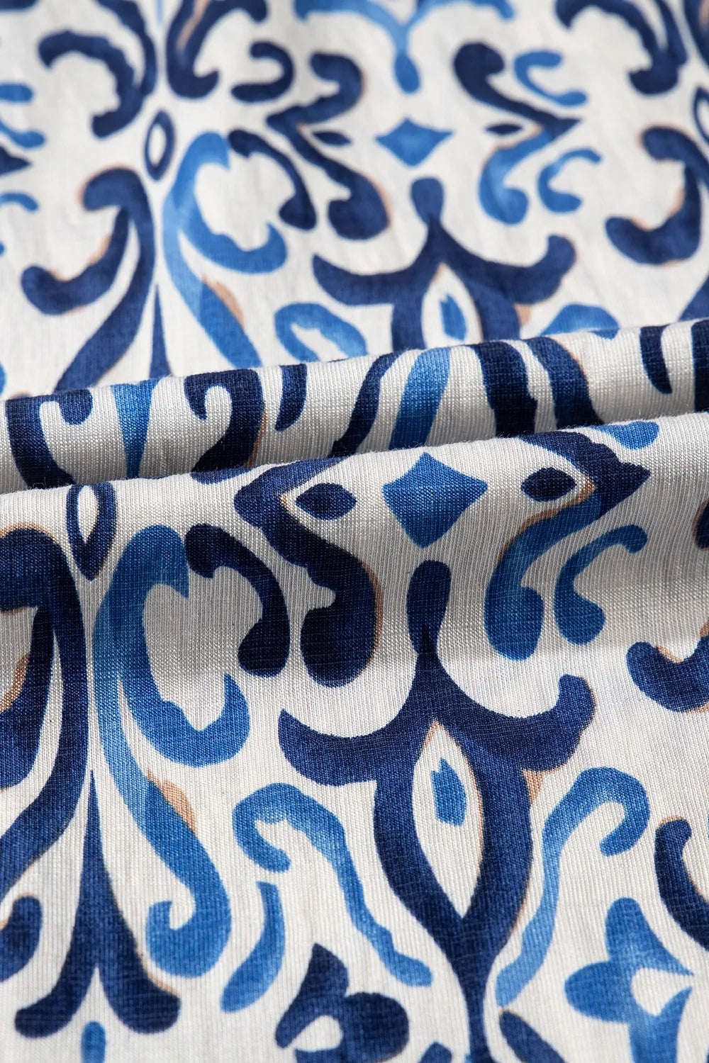 Smocked Printed Square Neck Dress