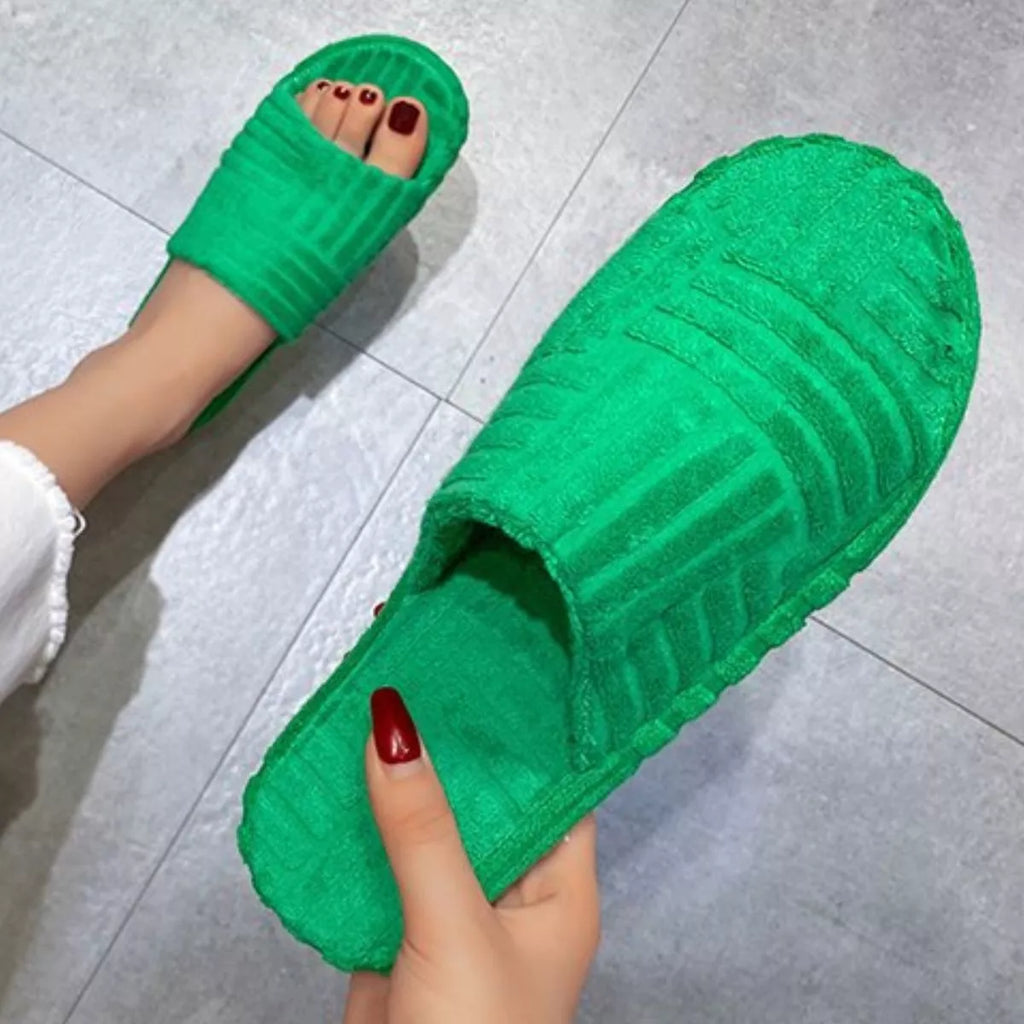 Open-Toe Platform Slippers