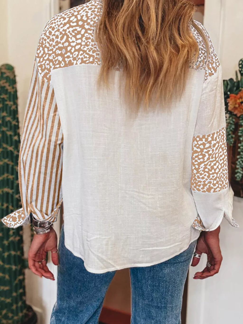 Leopard Striped Western Casual Shirt