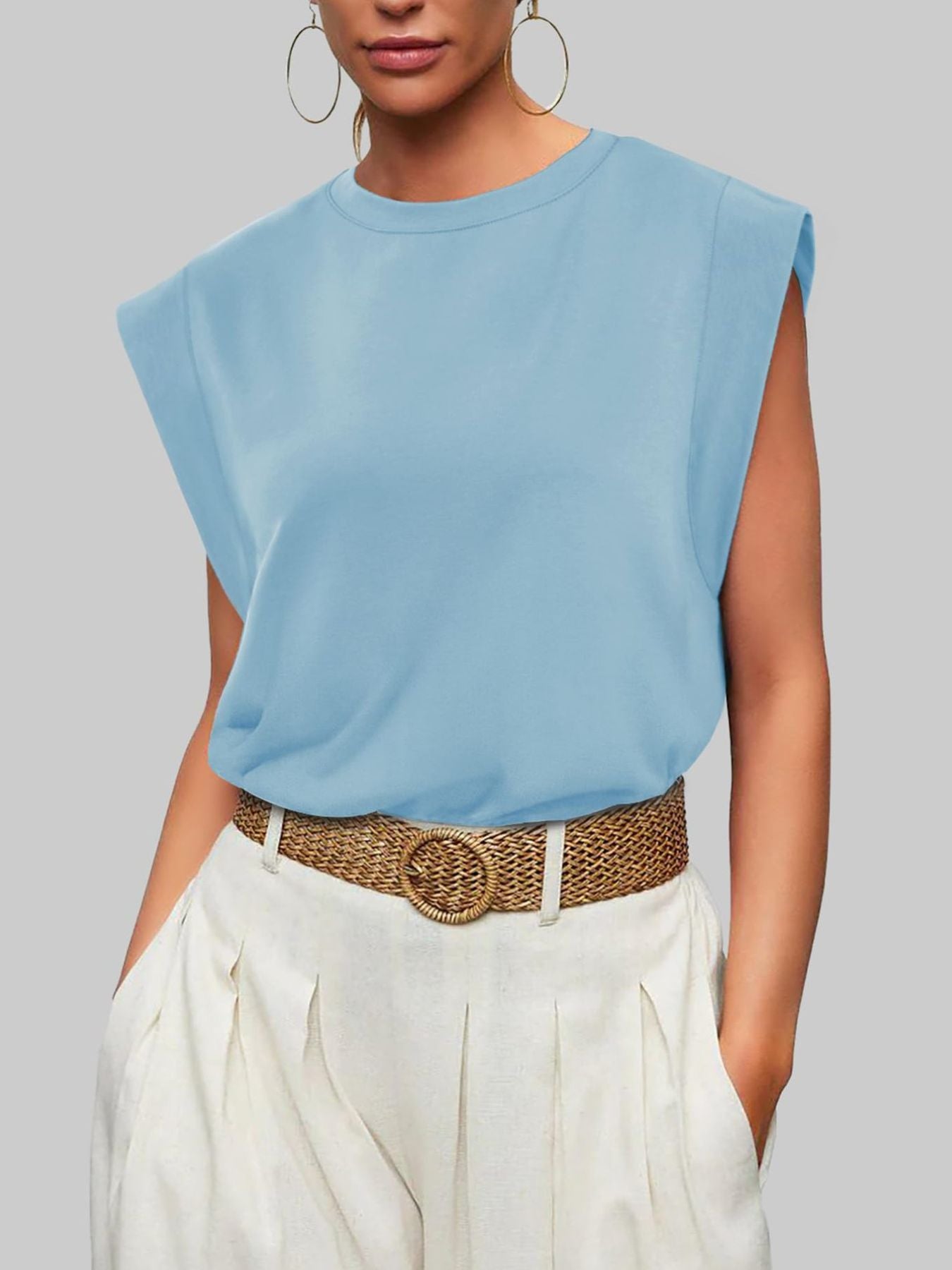 Solid Color Round Neck Tank