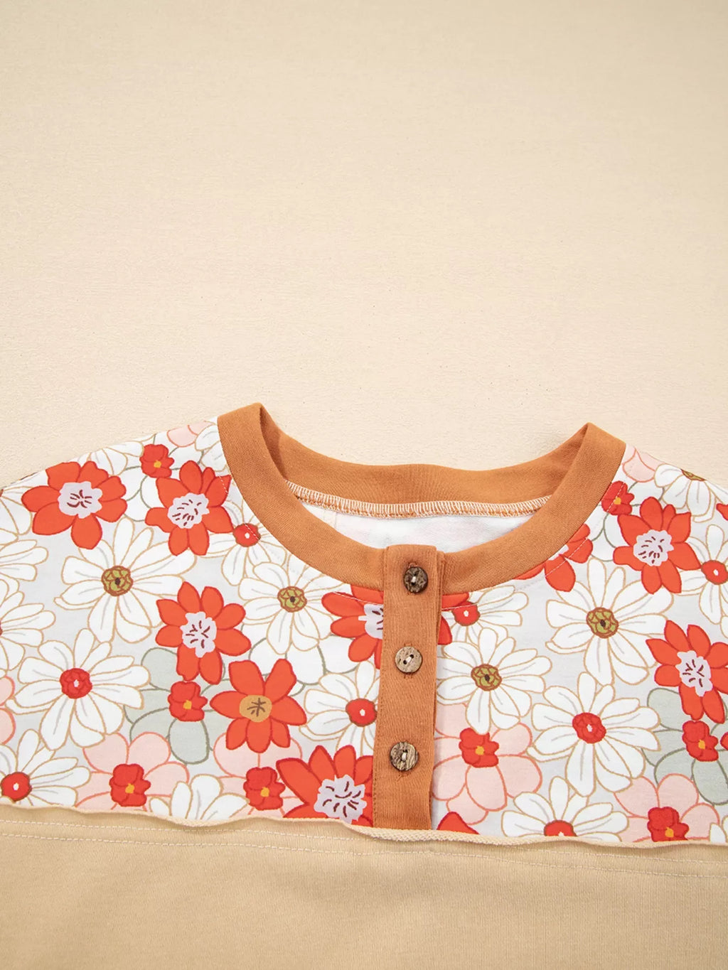Floral Plaid Patchwork Casual Top