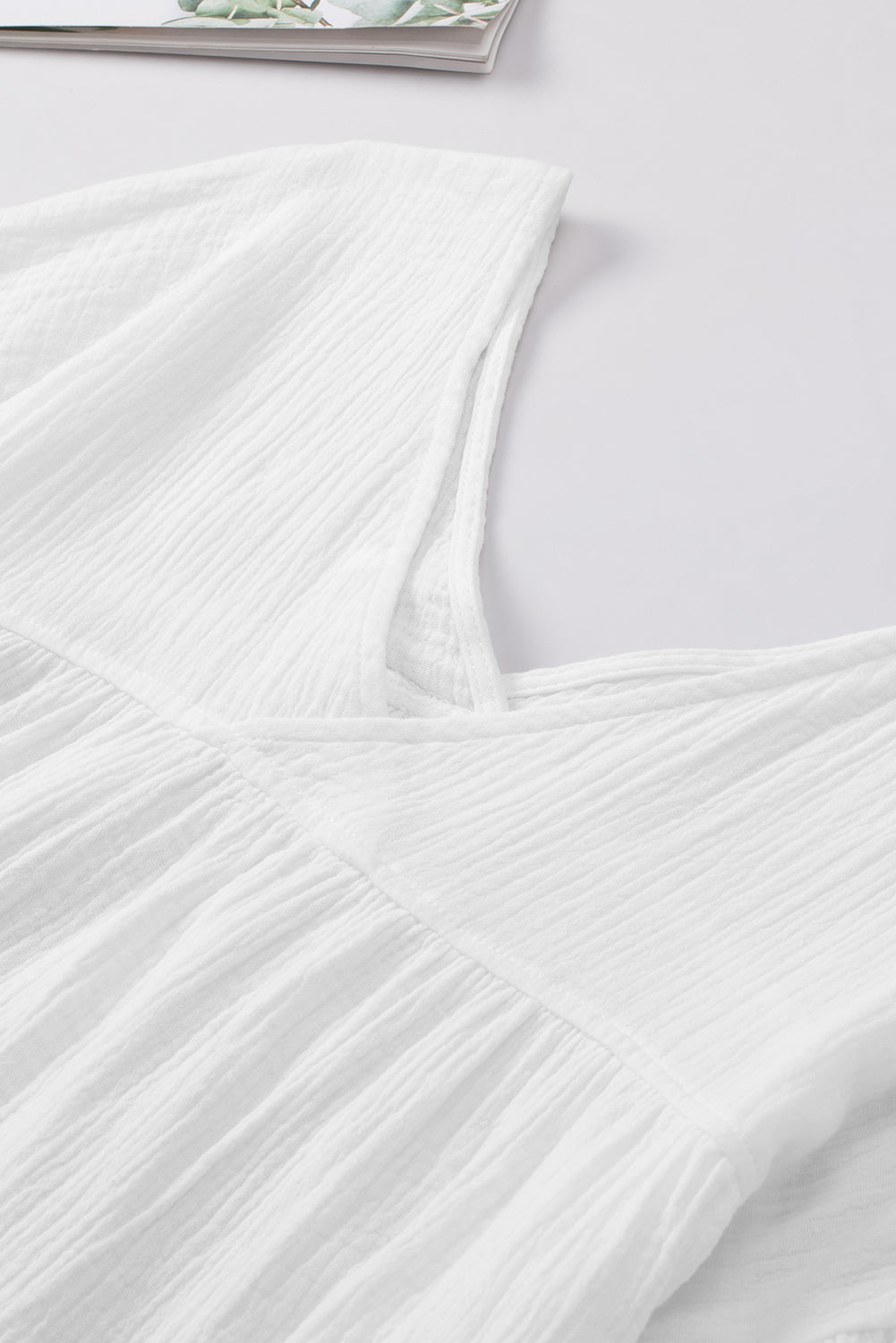 Dropped Shoulder V-Neck Blouse