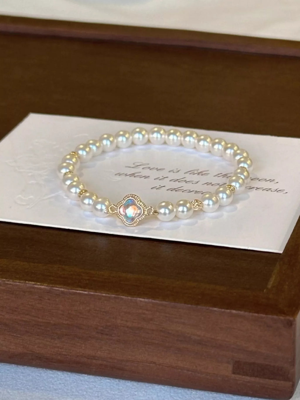 Pearl Clover Charm Bracelet