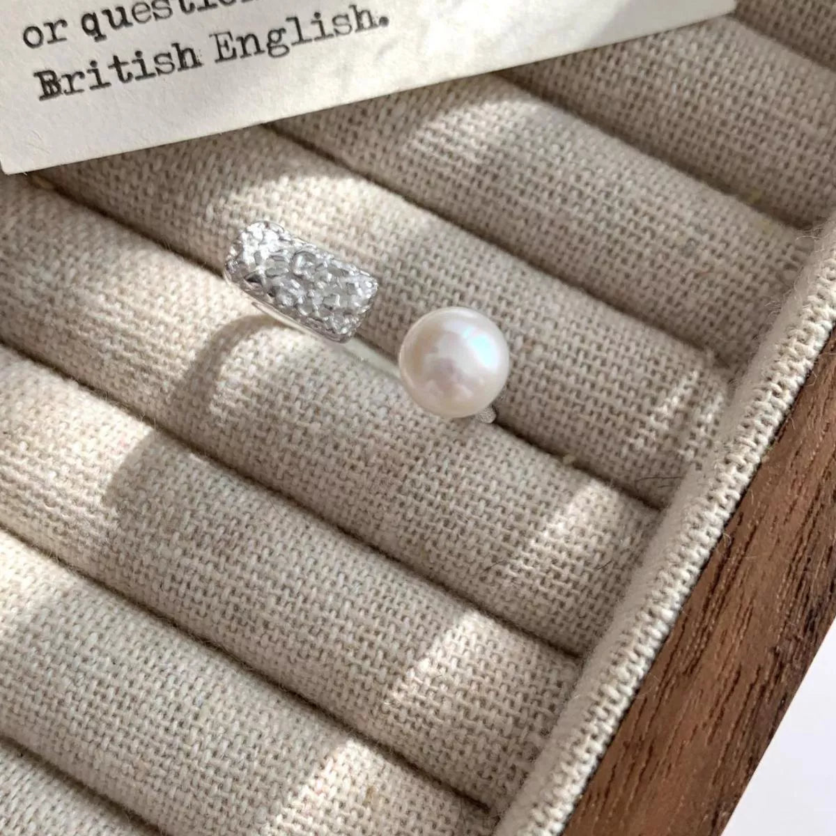 Pearl 925 Sterling Silver Open Ring