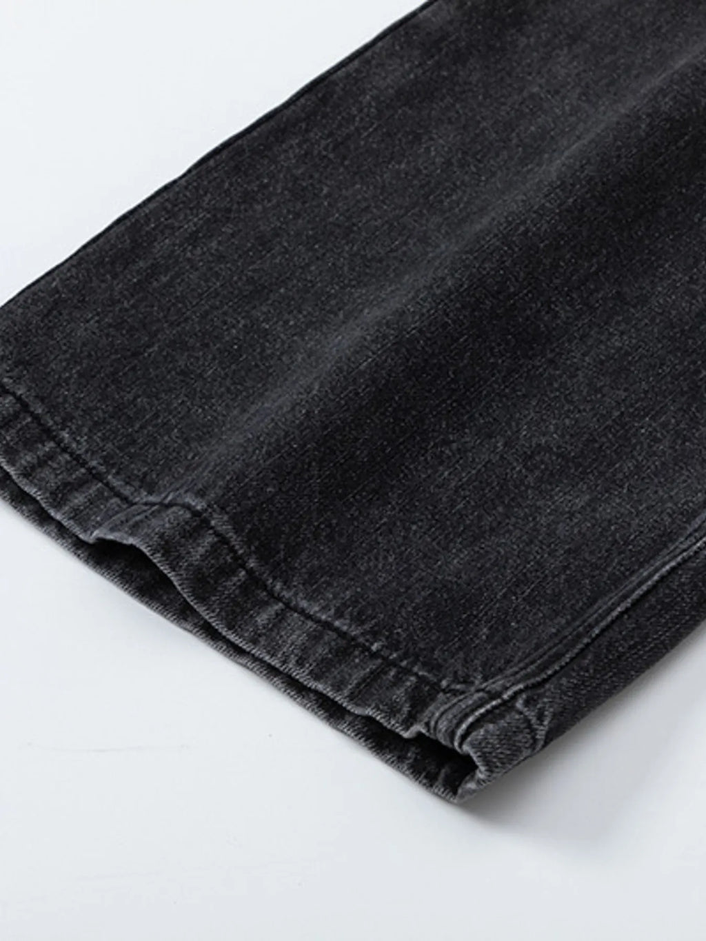 Men's High-Waisted Wide Leg Wash Jeans