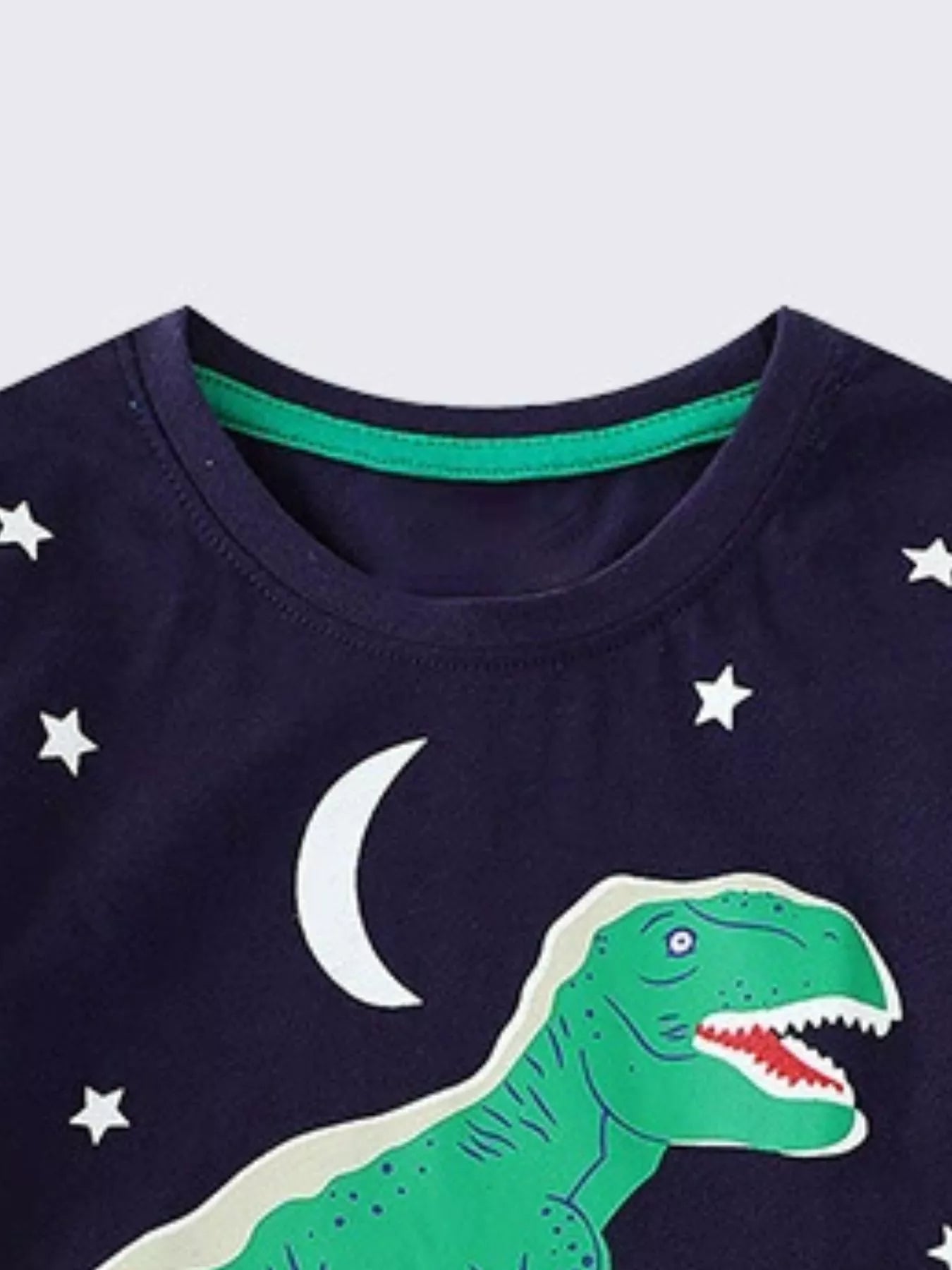 Children's Dinosaur Print Crew Neck Short Sleeve T-Shirt