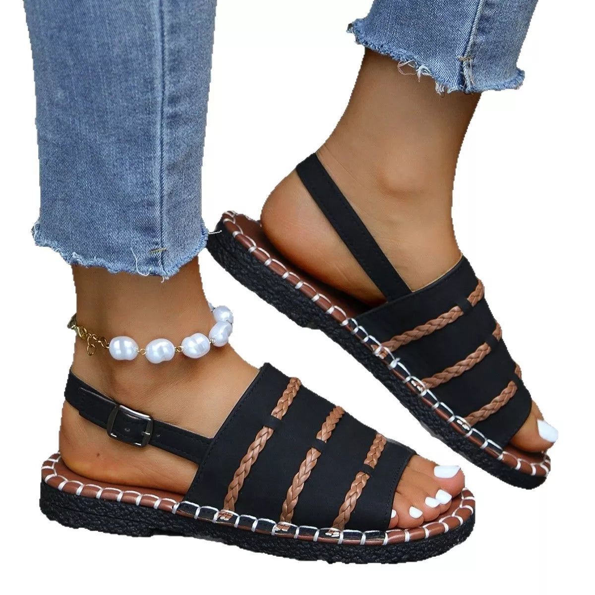 Open Toe Buckle Sandals