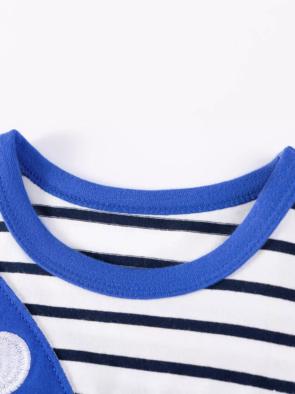 Children's Shark Applique Striped T-Shirt & Shorts Set