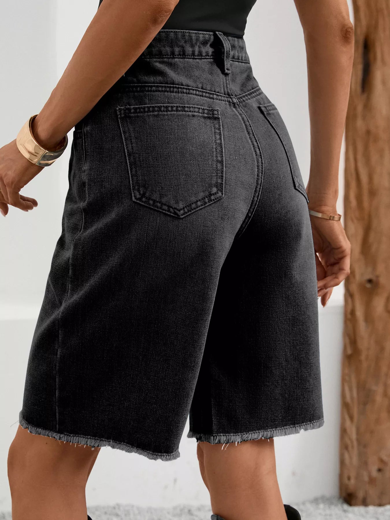 Ripped Frayed Hem Denim Shorts