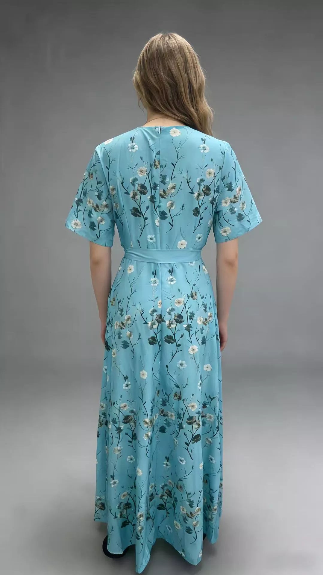 Floral Print Wrap Maxi Dress