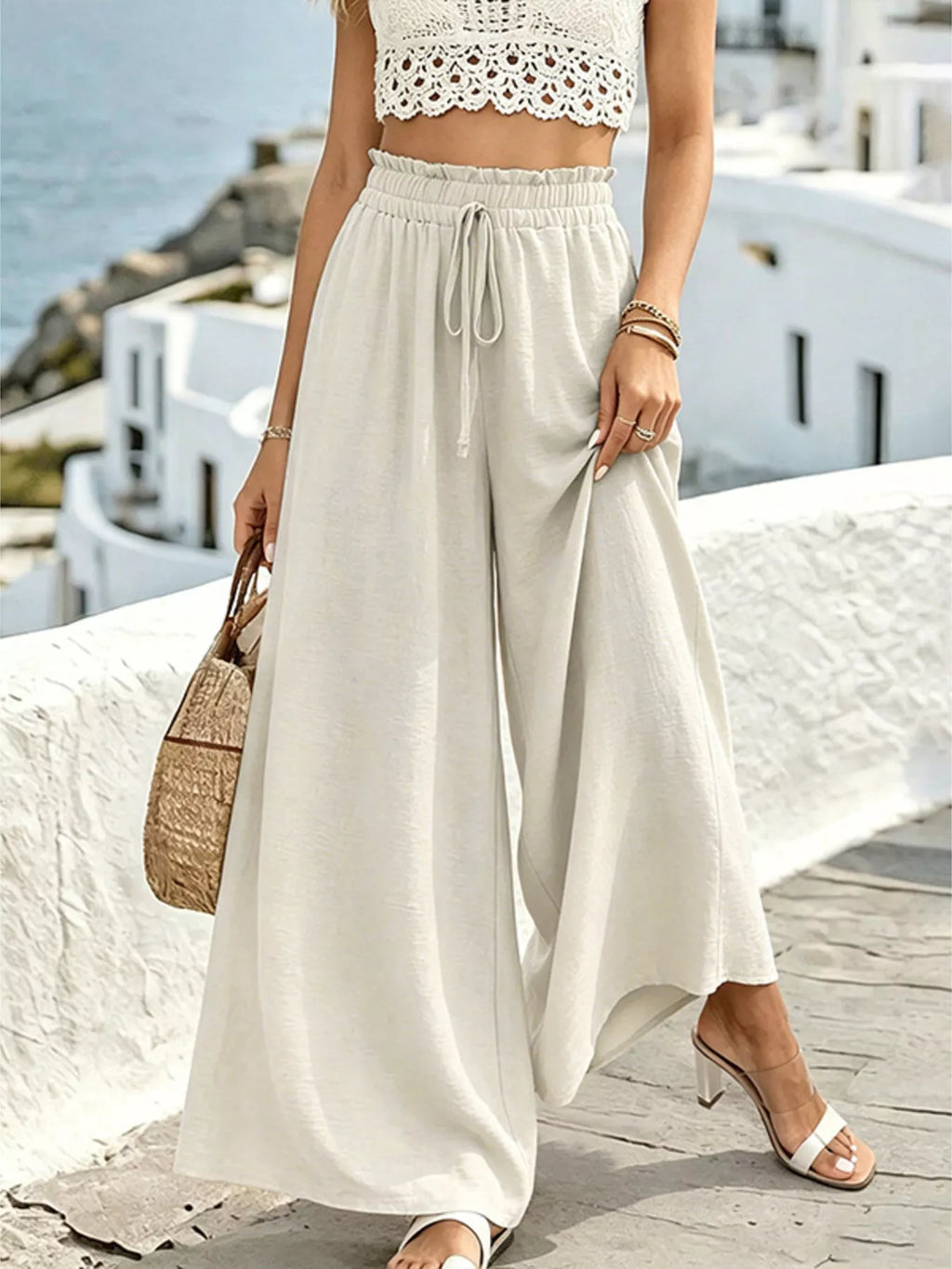 Wide Leg Drawstring Pants