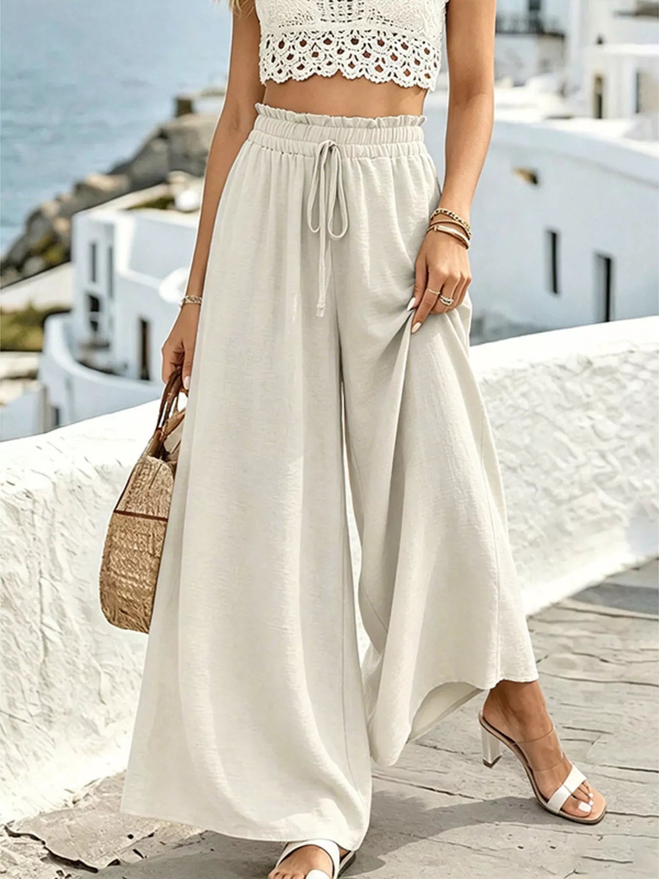 Wide Leg Drawstring Pants