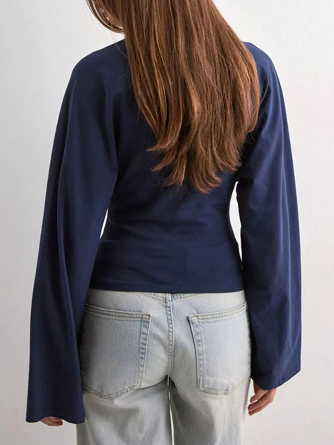 Full Size Long Sleeve Fitted T-Shirt Plus Size