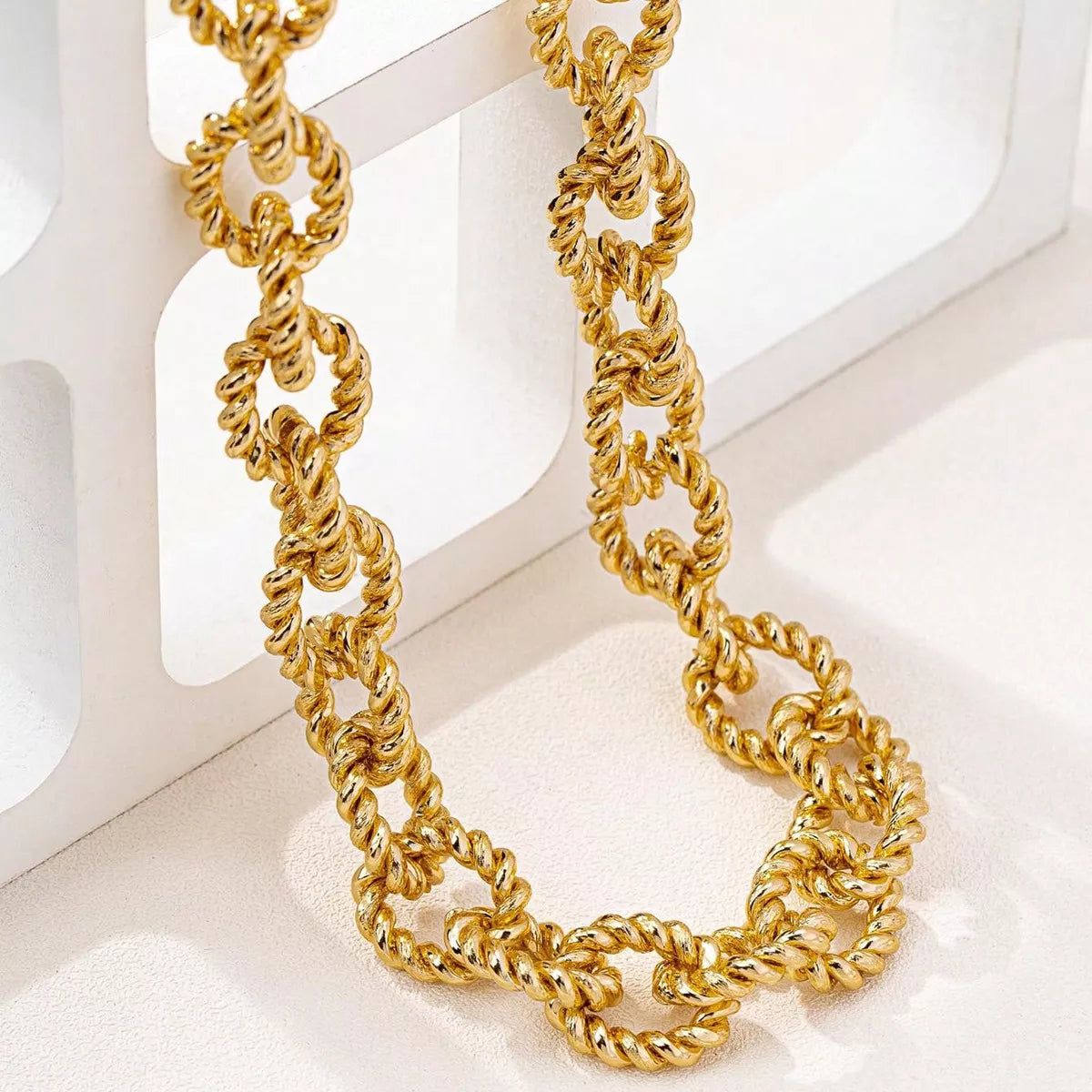 18K Gold-Plated Alloy Twisted Necklace