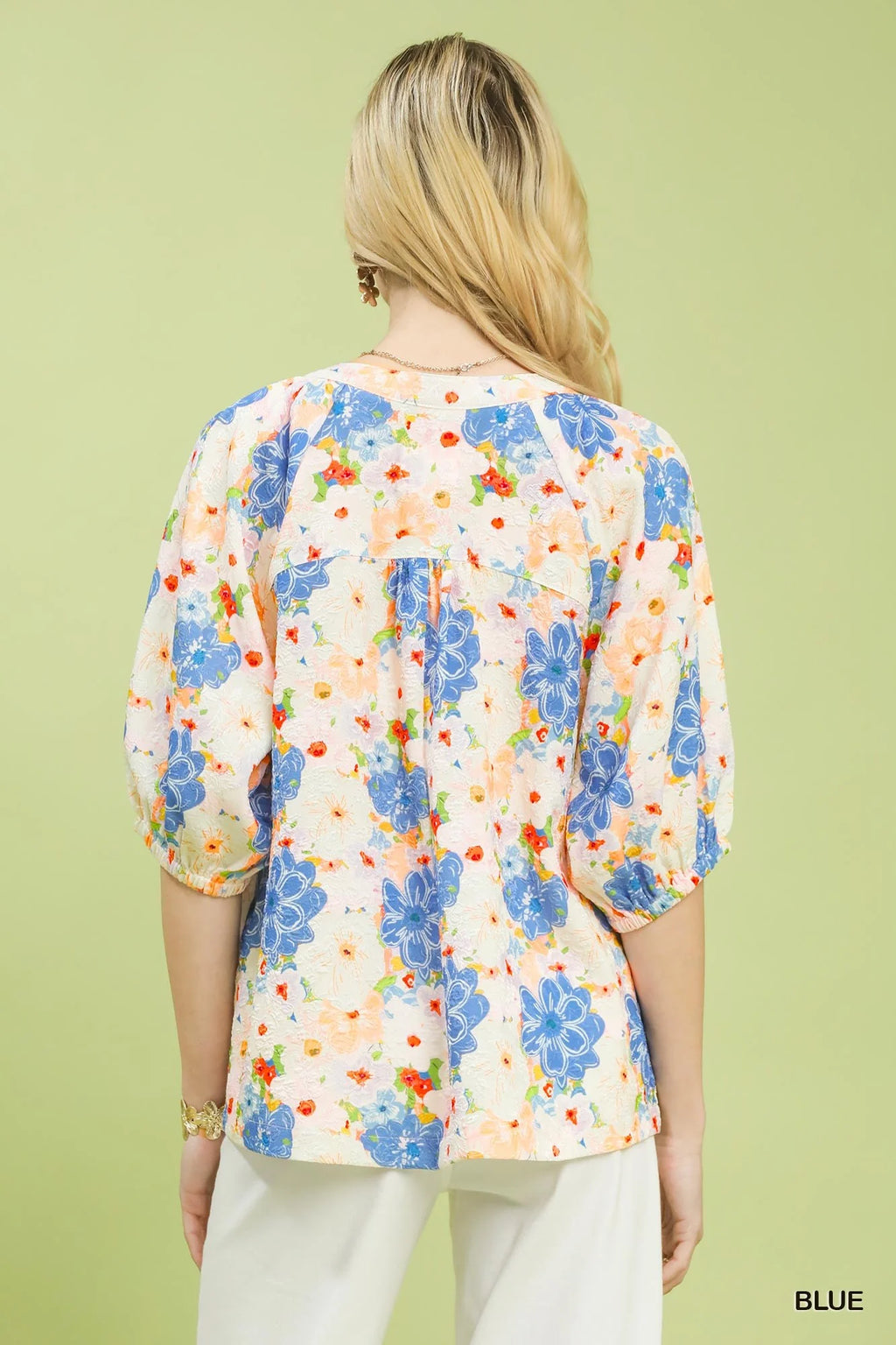 Umgee Mixed Floral Print Blouse