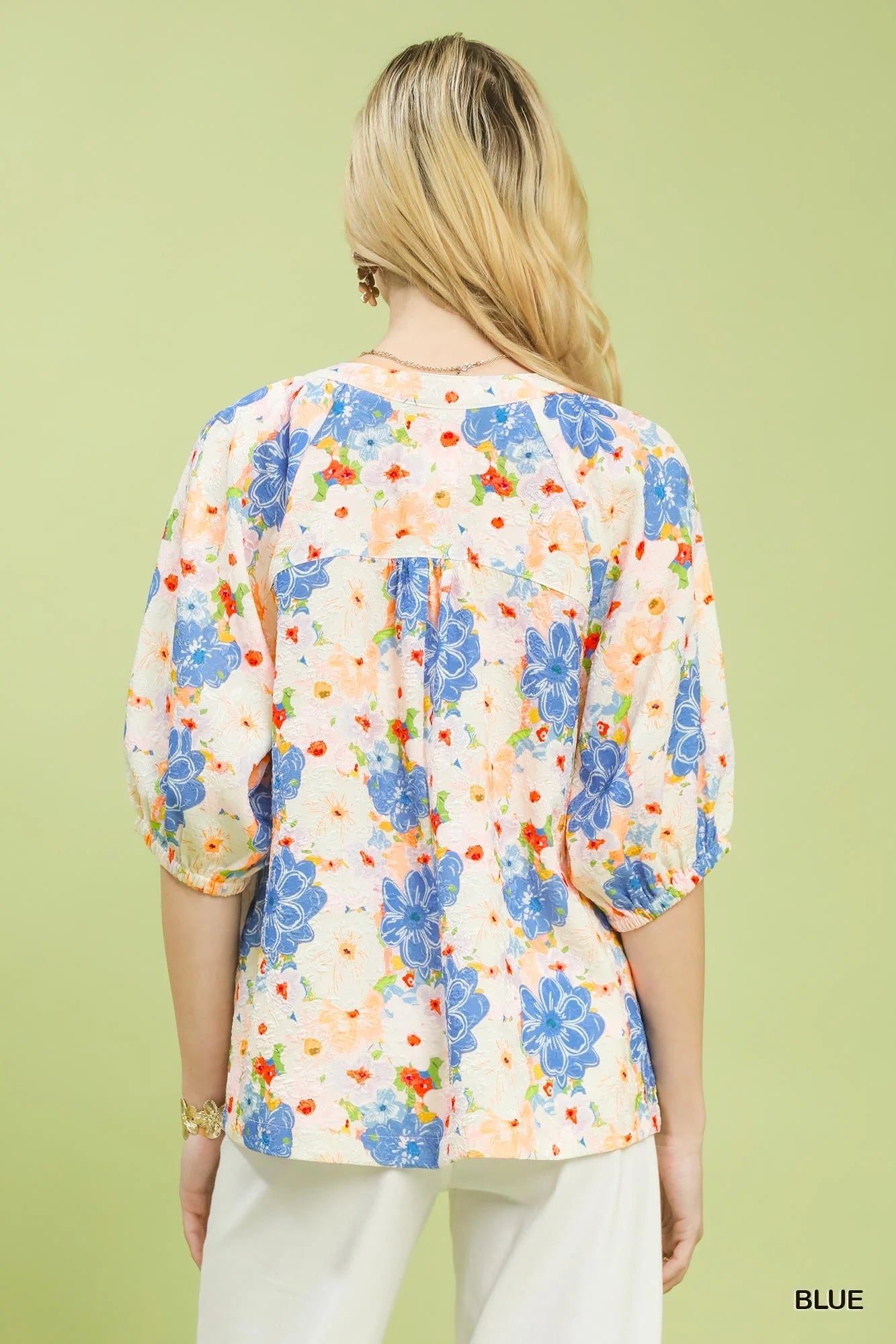 Umgee Mixed Floral Print Blouse