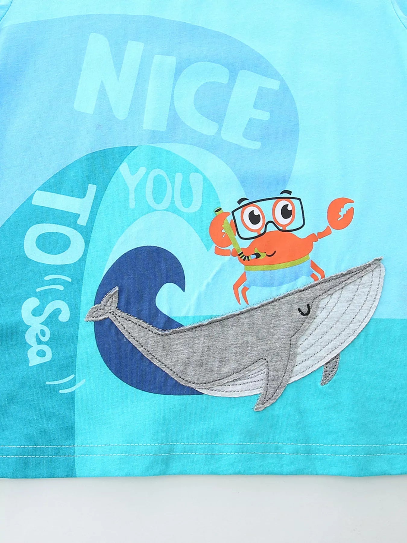 Children's Graphic Round Neck Tee and Shorts Set