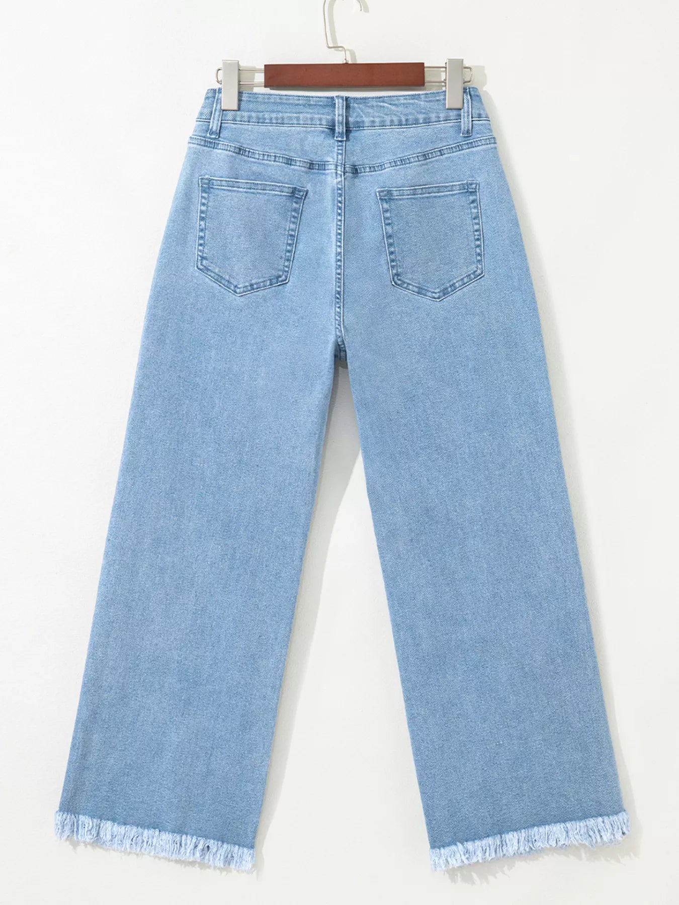 Colorful Sequin Christmas Tree Patched Raw Hem Cropped Wide Leg Jeans