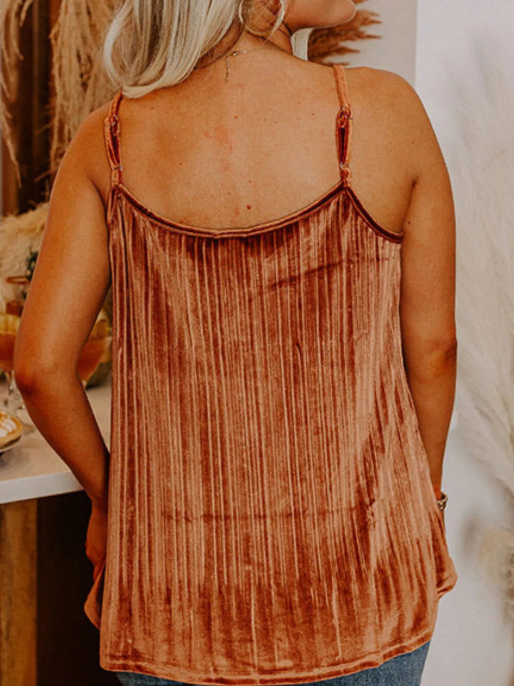 Lace Trim Pleated Cami
