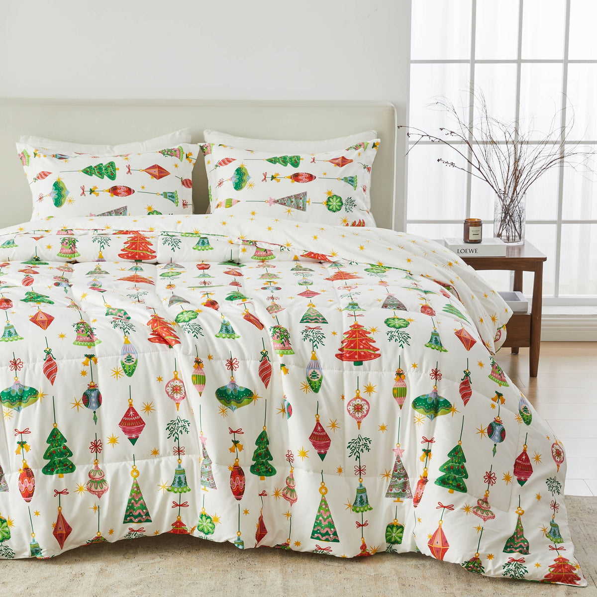 Reversible Christmas Comforter and Sham Set - Holiday / Lodge Odette Collection