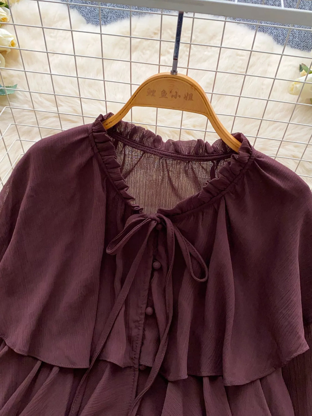 Ruffle Tiered Chiffon Blouse